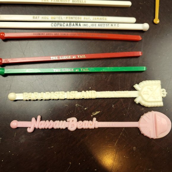 Vintage Mid-Century MCM Swizzle Sticks‎ 42 Hotels Airlines Casinos - Picture 5 of 11